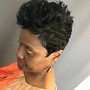 Relaxer retouch w/ color rinse