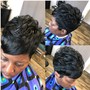 Relaxer retouch cut/color rinse