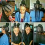 Small Box Braids (these have a knot)