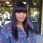 Rinse/simi permanent color with flat iron