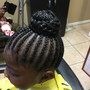 Kid braided style with hair added