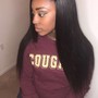 Half up, half down sew in