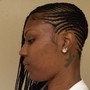 Small braided feedin ponytail/ bun