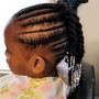 Feed in braids 6- 8  (French braids )