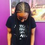 Shaved sides extended length braids