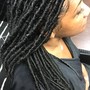 Shaved sides extended length braids