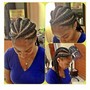 Small Boho Feedin braids w/ designs