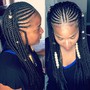 Feed in braids with box braids