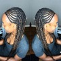 Feed in braids with box braids