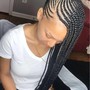 Feed in braids with box braids