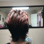 Shampoo cut. Wrap and style short hair