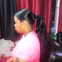 Ponytail (small feed in braids)