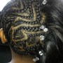 Braids / Cornrows w/ design