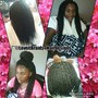 3/4 Shaved Hair/Med/Mid Back Box Braids