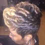 Bantu Knots with hair added for volume