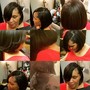 Shampoo/style (relaxed hair)