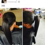 Medium Waist length pony tail