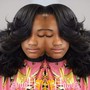 Half up half down sew-in