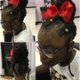 Bantu Knots With Small Braids And Crochet Hair