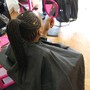 10-12 Straight stitch Braids to the back