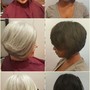 Relaxer, cut and style short