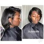 Relaxer retouch and style