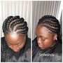 Ponytail feed braids (small)