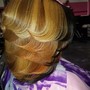 Half up/down ponytail quick weave