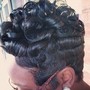 Partial Relaxer Retouch, Shampoo and Style (pixie cut only)