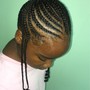 1 layer feed in braids w/ knotless (Fulani/tribal)