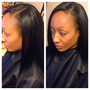 Roller Set on Relaxed Hair