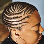 Men box Braids(shaved sides) added hair