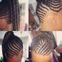 Smedium feedin braids straight back