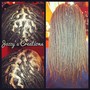 Medium Box Braids on natural  hair with beads