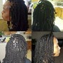 Smedium feedin braids straight back