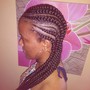 Tribal braids + knotless braids