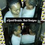 3/4 Shaved Hair/Med/Mid Back Box Braids