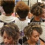 Relaxer, cut and style short