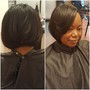 Relaxer, cut and style short