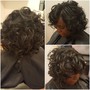 Color retouch, cut and style short