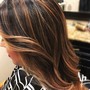 Root color with partial highlights