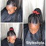 Ponytail feed braids (small)