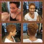 Hairline color touch up perm / demi