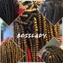 Reg size box braids (below the booty)