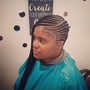 Small braids (braided into style) no hair added