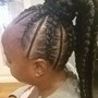 Cornrow updo big braids (added hair)