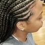 Cornrows with box braids in the back