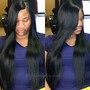 Virgin relaxer long hair