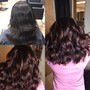 Blowout and straighten for curly hair