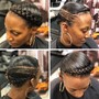 2 braids med (no hair added)